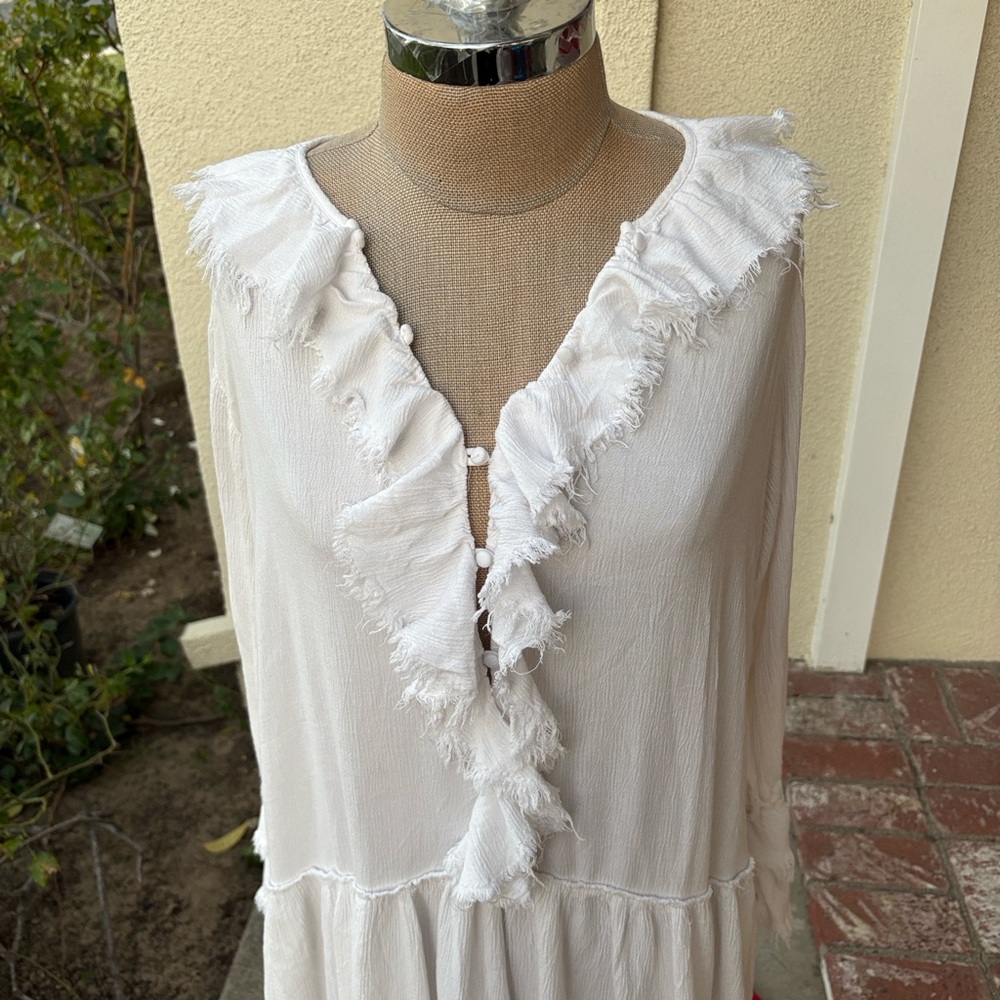 Free People Sweet Darlin White Ruffle Maxi Dress - Picture 6 of 13
